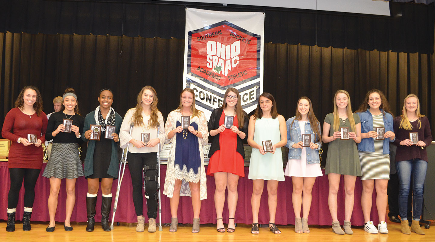 Girls basketball allstars honored during SBAAC Winter Sports Awards