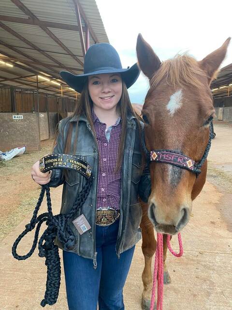 129295521_web1_moran-1
Starting off the new 2023 year strong, Savannah Moran was invited to the International Finals Rodeo (IFR) this month to compete. Photo provided