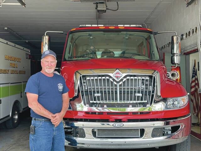 129579138_web1_rob-starrett
Rob Starrett started as a volunteer with the Higginsport Fire Department on Feb. 6, 1977. He currently serves as the fire/EMS chief. Photo by Wade Linville