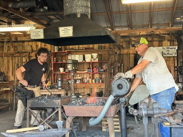 129883526_web1_IMG_9602
Blacksmiths display their skills during this years Ohio Valley Antique Machinery Show. Photo by Wade Linville