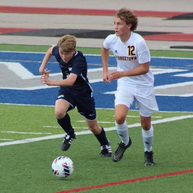 129955764_web1_IMG_9742
Georgetown freshman Collin Bertram, right, battles for possession in the G-Mens win over West Clermont. Photo provided