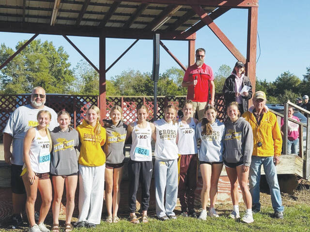 <p>The Western Brown Lady Broncos are the 2025 Southern Buckeye Athletic/Academic Conference American Division cross country champions. Photo provided</p>